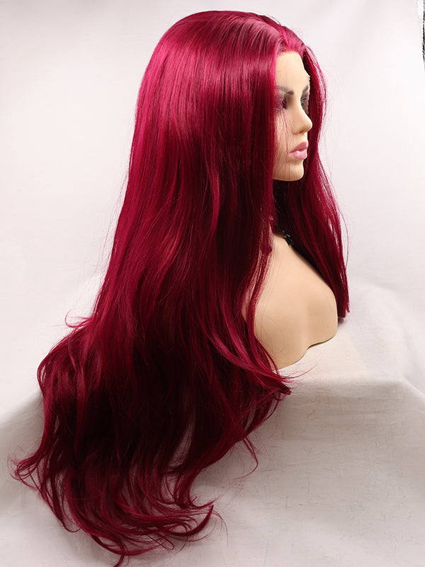 Red Wavy Synthetic Lace Front Wigs