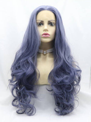 Purple Long Wavy Synthetic Lace Front Wig