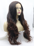Long Wavy Ombre Brown Synthetic Lace Front Wigs