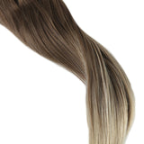 Ombre ash brown  Clip in Hair Extensions #8#60