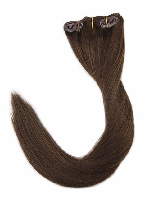 Medium reddish Brown Clip in Hair Extensions (#4)