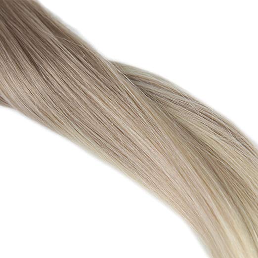 Ombre White Blonde Clip in Hair Extensions #18#60