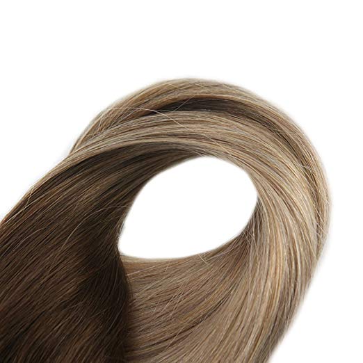 Ombre Reddish brown Blonde Clip in Hair Extensions #4/#18/#27