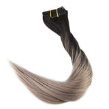 Ombre blonde Clip in Hair Extensions #1B#18