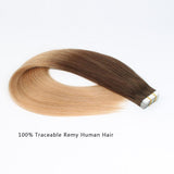 Tape In Hair Extension T #4/#18 Medium Brown Ombre Dirty Blonde