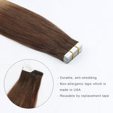 Tape In Hair Extension T #4/#18 Medium Brown Ombre Dirty Blonde