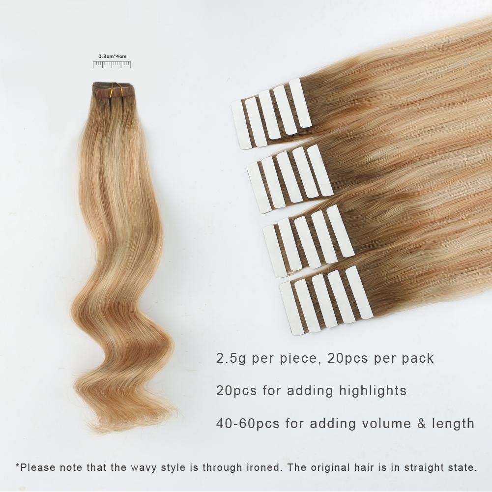 Tape In Hair Extension Rooted Highlights Rp8-12/60