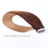 Tape In Hair Extension T #3/#12 Ombre Brown