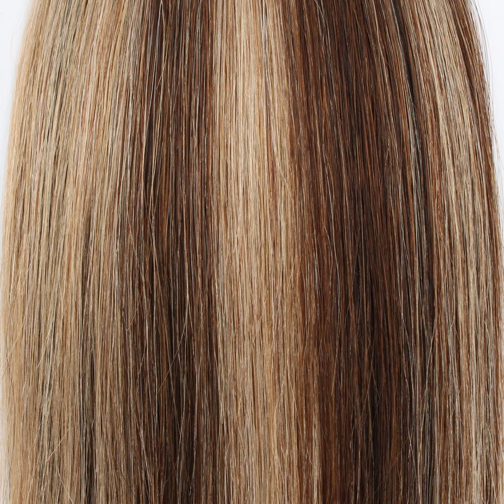 Tape In Hair Extension P #4/#12 Medium Brown Highlights Golden Brown
