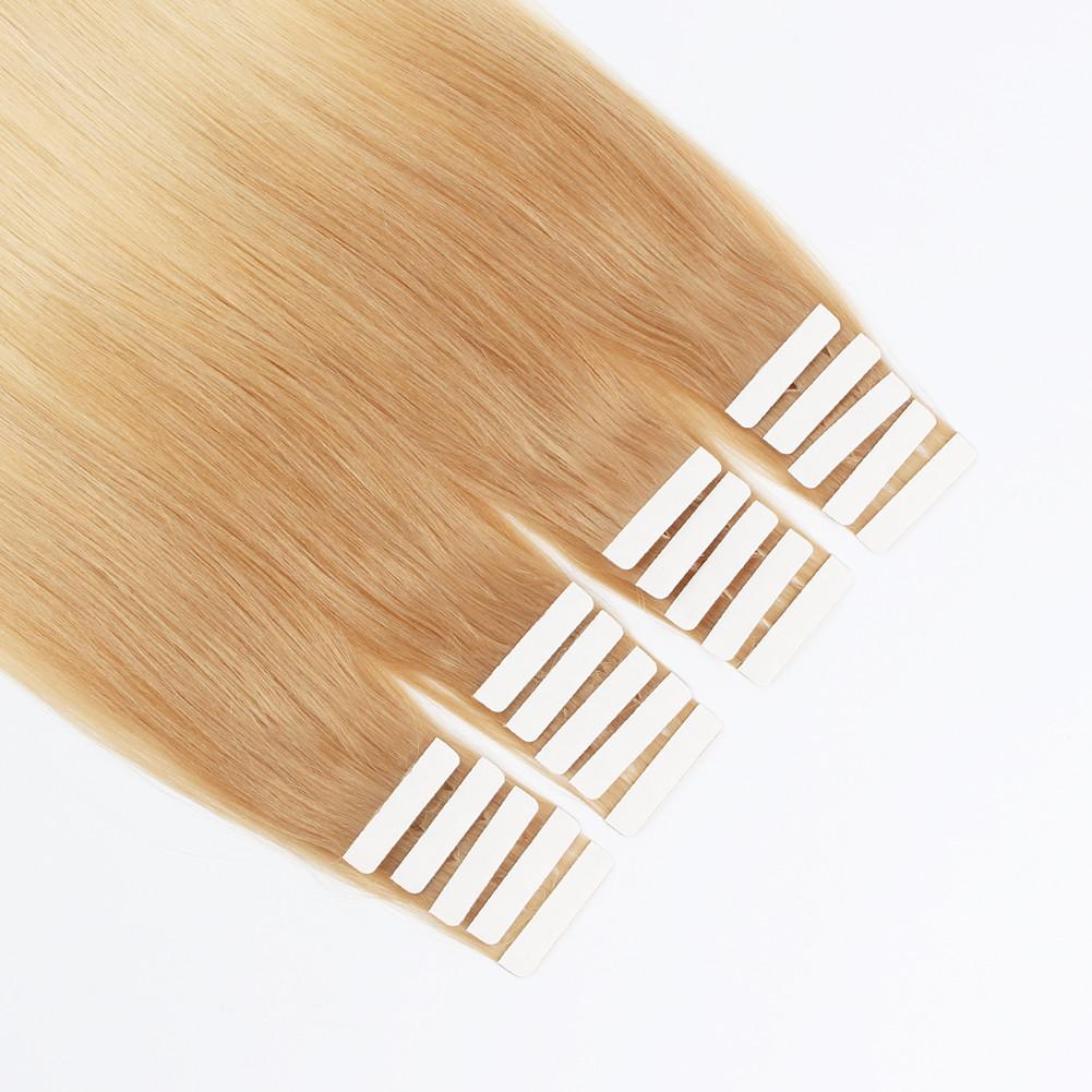 Tape In Hair Extension T #12/#60 Ombre  Golden Brown Ash Blonde